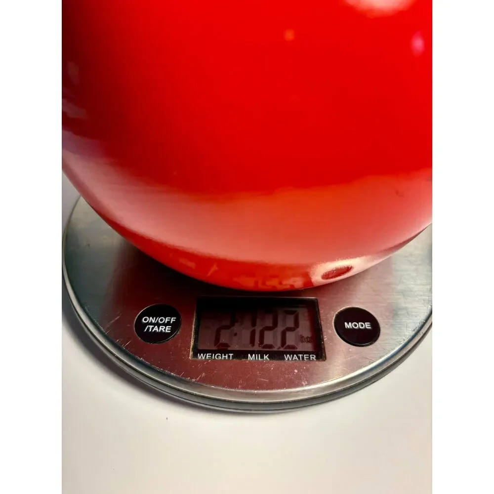 VTG Hall's Superior Quality Kitchenware Red Ball Pitcher MCM Ceramic Water Jug